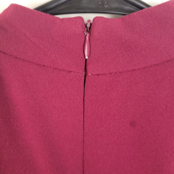 Donna Morgan Purple Mulberry High Neck Short Sleeved Flare Dress Sz 6 Clean Girl - Picture 7 of 9